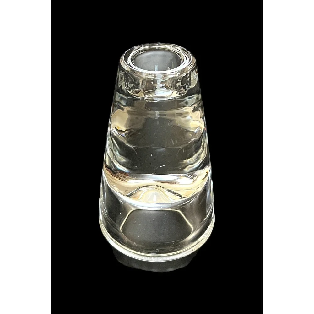 Vintage Leonardo Crystal Heavy Clear Candle Holder‎ 4.25